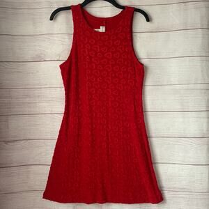 Vintage Paris Sport Club Red Heart Sleeveless or Tank Dress Size Medium